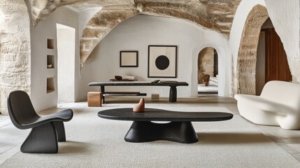 Obraz premium Modern Minimalist Interior Design with Unique Furniture Elements