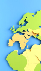 Obraz premium Planet Earth - Middle East and Europe, Paper Cutout style, with white tones