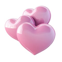 Pink hearts 3d render.valentines day pinkbackground.heart icon.like and love