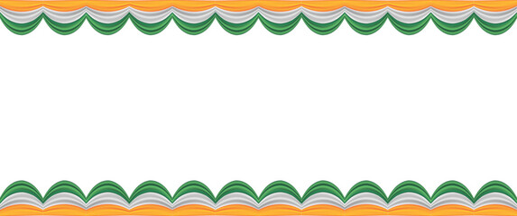 National Indian flag ribbon. Curly ribbon on white background. Vector illustration.
