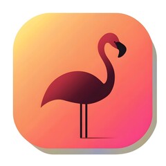 Fototapeta premium Exotic Pink Flamingo wildlife bird icon logo symbol