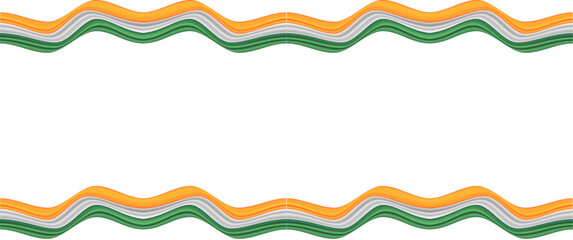 National Indian flag ribbon. Curly ribbon on white background. Vector illustration.
