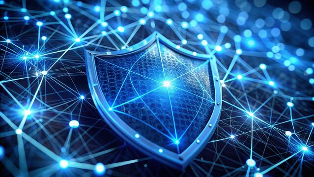 Cybersecurity Shield: Digital Data Protection & Online Security Stock Photo