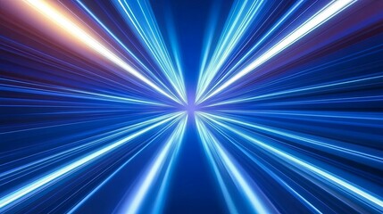 Dynamic Blue Light Streaks: A Futuristic Speed and Energy Abstract