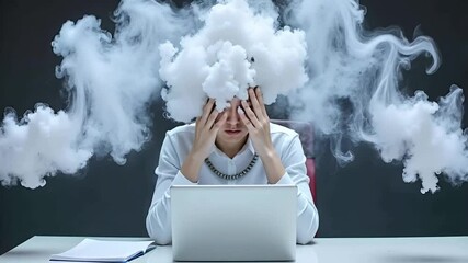 Brain fog and work burnout, highlighting the struggle with mental fatigue and exhaustion