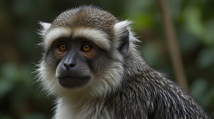 Naklejka premium Wolf's Mona Monkey,generative.ai 