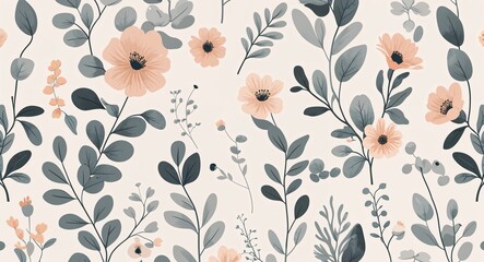 Scandinavian minimal patterns background or illustration in soft neutrals