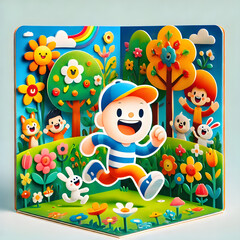 Naklejka premium children in the playground