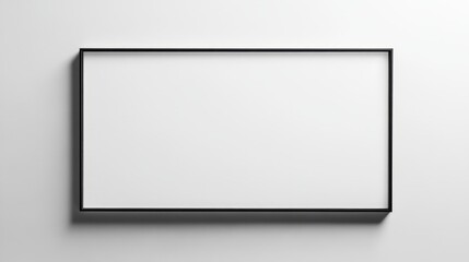Obraz premium Clean white background with a single thin black rectangle outline in the center 