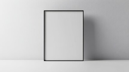 Clean white background with a single thin black rectangle outline in the center 