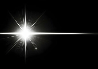 Brilliant Starburst Light Against Dark Background with Radiating Beams of Light