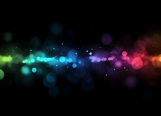 Obraz premium Colorful Bokeh Abstract Lights with Vibrant Glowing Gradient on Black Background