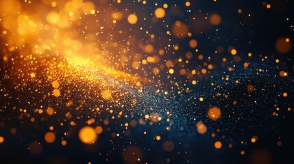 Abstract Golden Shimmer: Sparkling Bokeh Background for Festive Designs