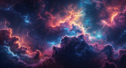 Obraz premium Space nebula patterns background or illustration in vivid cosmic hues