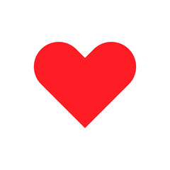 Simple red heart icon. love symbol, valentine romantic shape isolated sign in vector flat style.