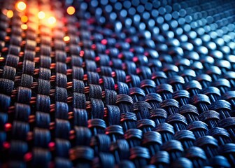 Fototapeta premium Deep Focus Black Woven Fabric Texture - High-Resolution Stock Photo