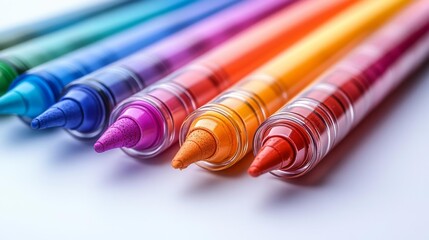 Colorful Highlighters Isolated on White. Generative AI