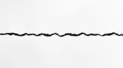 Fototapeta premium A thin black dashed line forming a simple wave pattern horizontally on white 