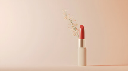 3d realistic lip sticlk in plain background for mockup