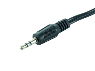 Wire cable of usb and adapter isolated on white background with clipping path.Electronic Connector.Selection focus.