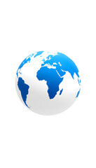 Naklejka premium blue world map isolated white background earth globe, simple style