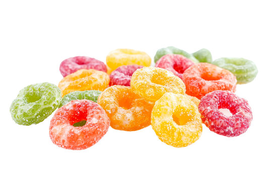 Sweet and Crunchy Fruit Loops Cereal for Joyful Mornings Isolated on Transparent Background