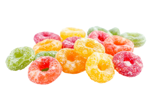 Sweet and Crunchy Fruit Loops Cereal for Joyful Mornings Isolated on Transparent Background