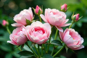 Fototapeta premium Delicate blush roses & peonies, lush greenery , peonies, wedding