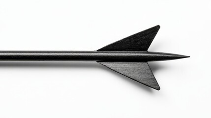 Black straight arrow with a hollow center pointing to the right, clean white background 