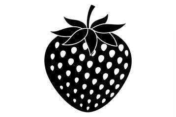 strawberry  silhouette vector illustration white background