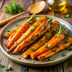 Roasted Carrots with Herbs and a Side of Olive Oil.