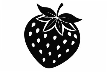 strawberry  silhouette vector illustration white background