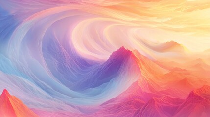 Obraz premium Serene Abstract Swirl of Soft Colors in Dreamy Landscape Imagery