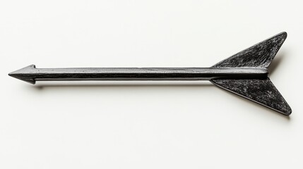 Thin black arrow with dashed edges pointing upward diagonally on white 