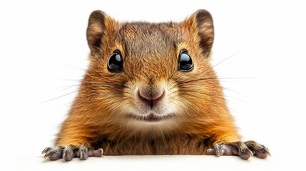 Fototapeta premium Close-Up of Adorable Quokka on White Background. Generative AI