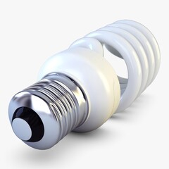 Fluorescent lamp design in 3D render showcasing spiral shape