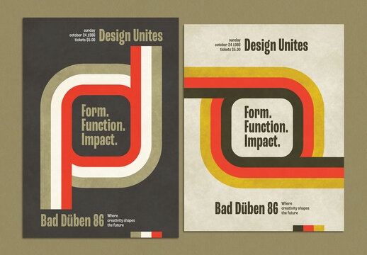 Retro Modernist Graphic Poster Layout