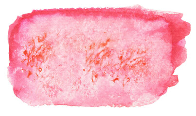 Abstract red watercolor texture with irregular brush strokes and vibrant pink