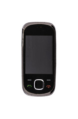 Retro mobile phone with a classic button design on a transparent background. The high resolution and transparent background make it perfect for use in advertising, illustrations, and design projects.