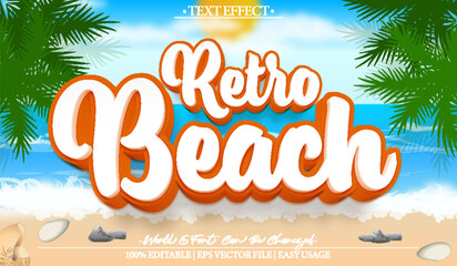 Beach Vector Text Effect Editable Alphabet Summer Tropical Sea Paradise