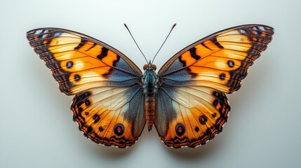 Fototapeta premium Vivid Butterfly on White Background. Generative AI