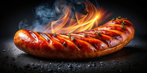 Delicious Grilled Sausages Isolated on White Background - High-Resolution Stock Photo