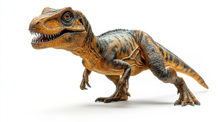 Naklejka premium Allosaurus Dinosaur on White Background. Generative AI