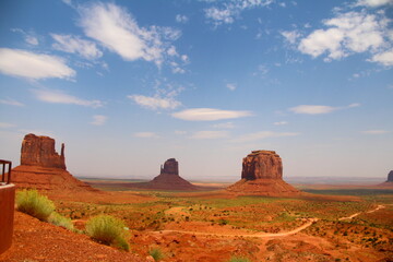 Monument valley at the sunset