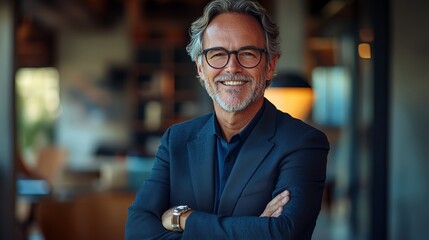 Fototapeta premium Portrait of a Smiling Mature Businessman