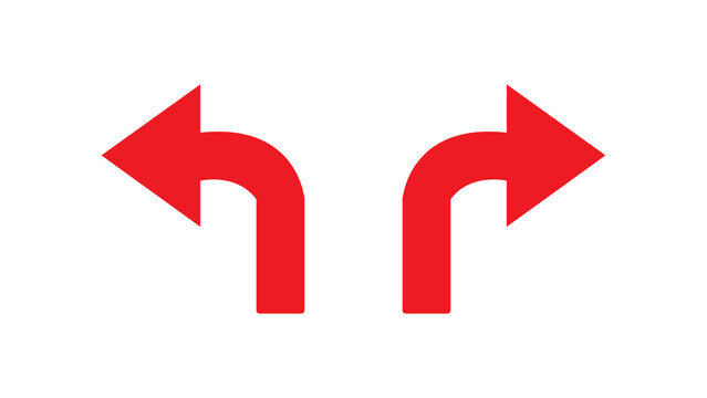 right and left turn arrow icon