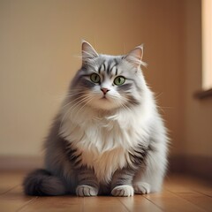 Obraz premium cat on a chair portrait of a cat