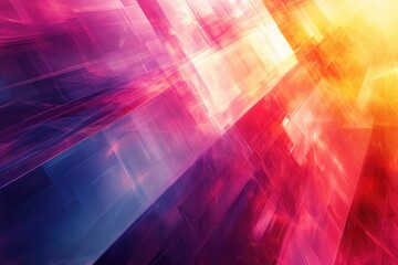 Fototapeta premium Colorful abstract geometric background radiating light and energy