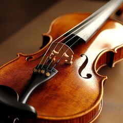 Fototapeta premium Close-up of a beautifully crafted violin.