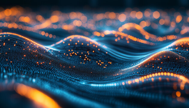 abstract binary code background in blue